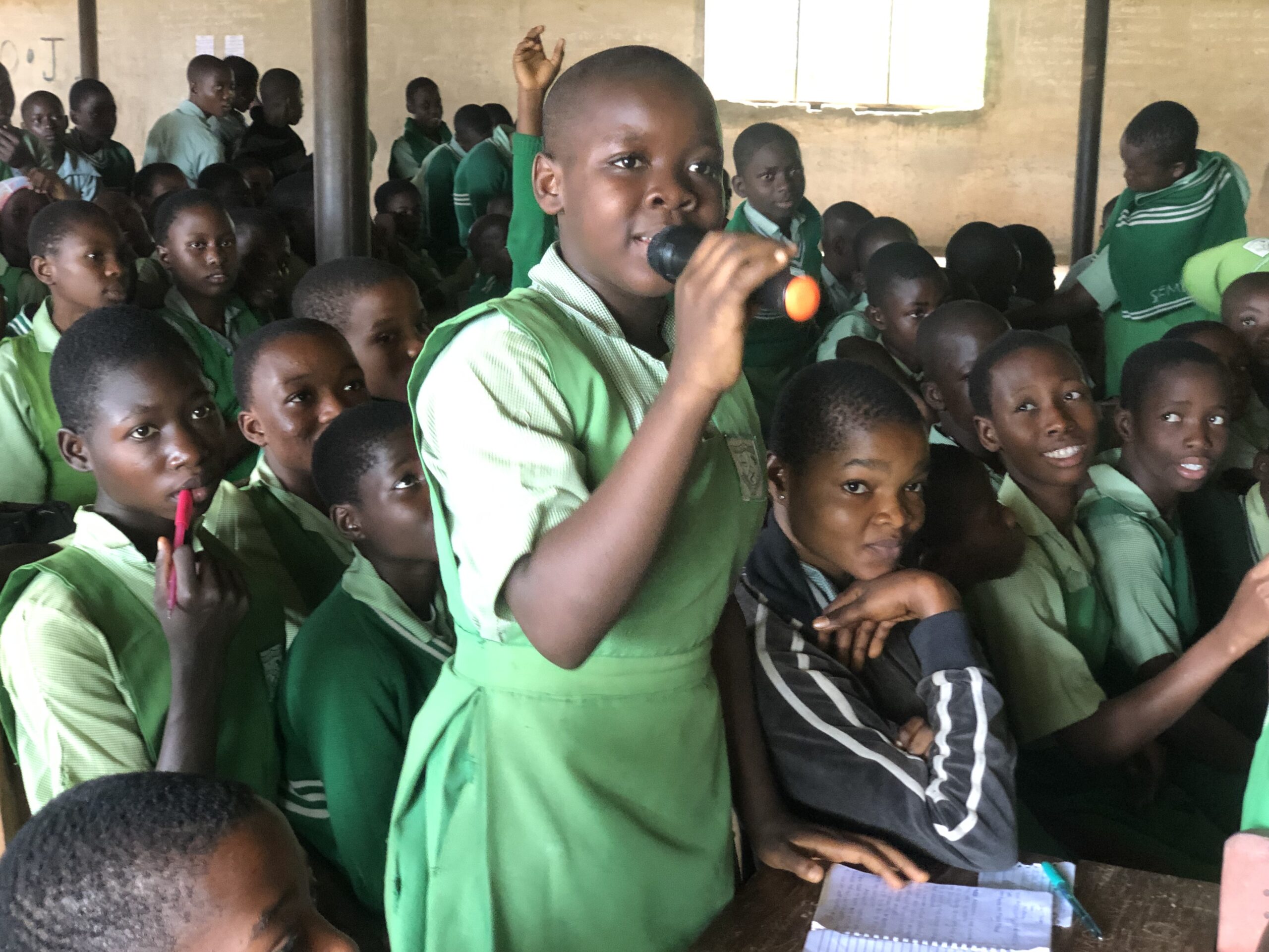 An adolescent of United CAC giving a remark 