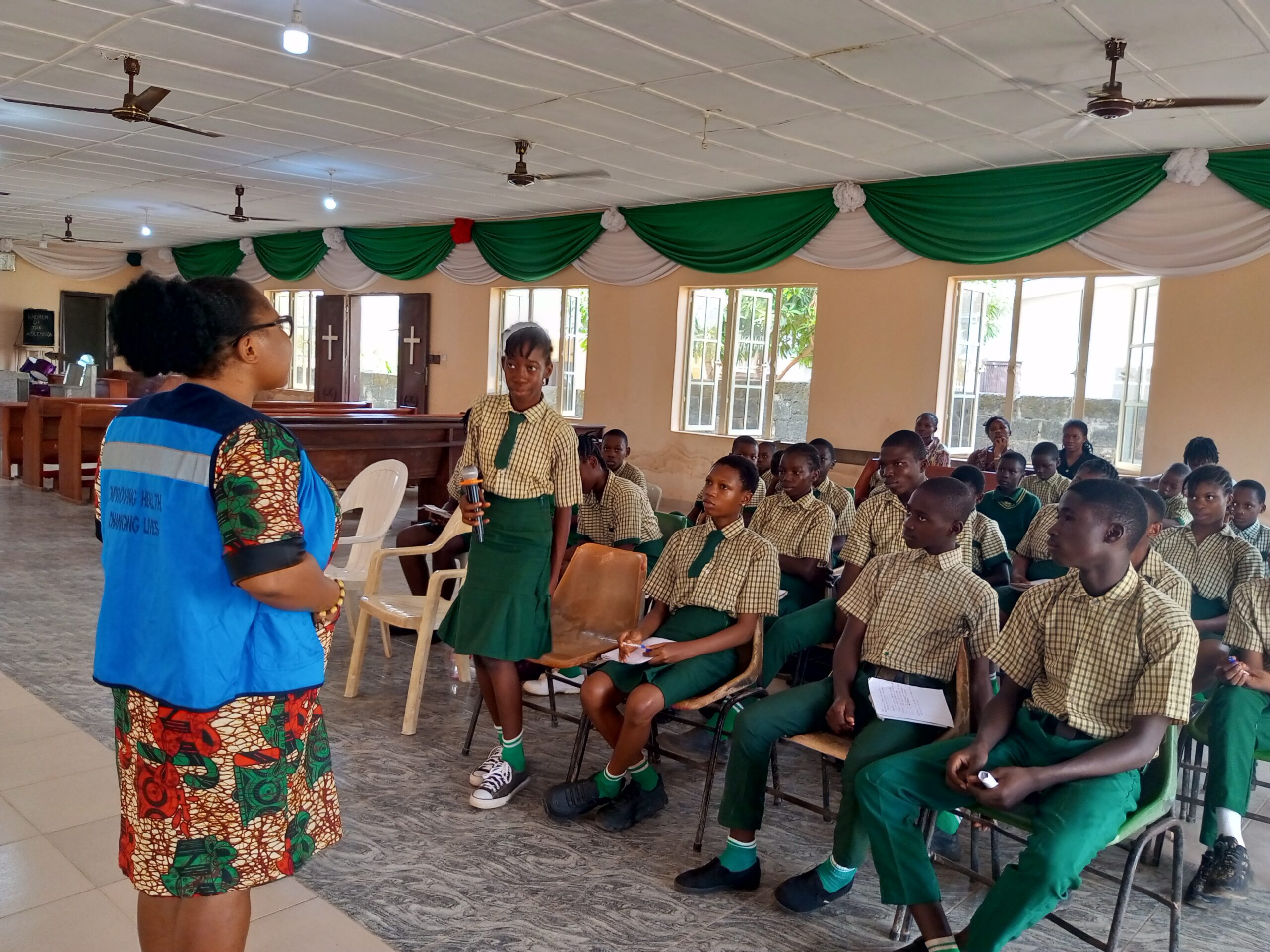 Students learning about AI and education at the K&TRC International Day of Education event.